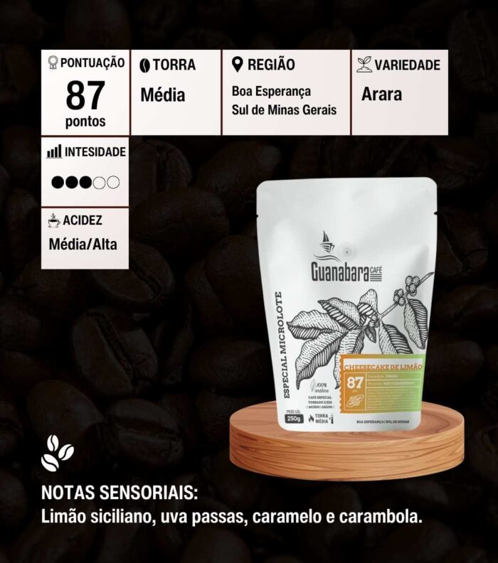 Café Guanabara Especial Microlote Cheesecake de Limão - 250g - Sul de Minas - 100% Arábica - Imagem 3